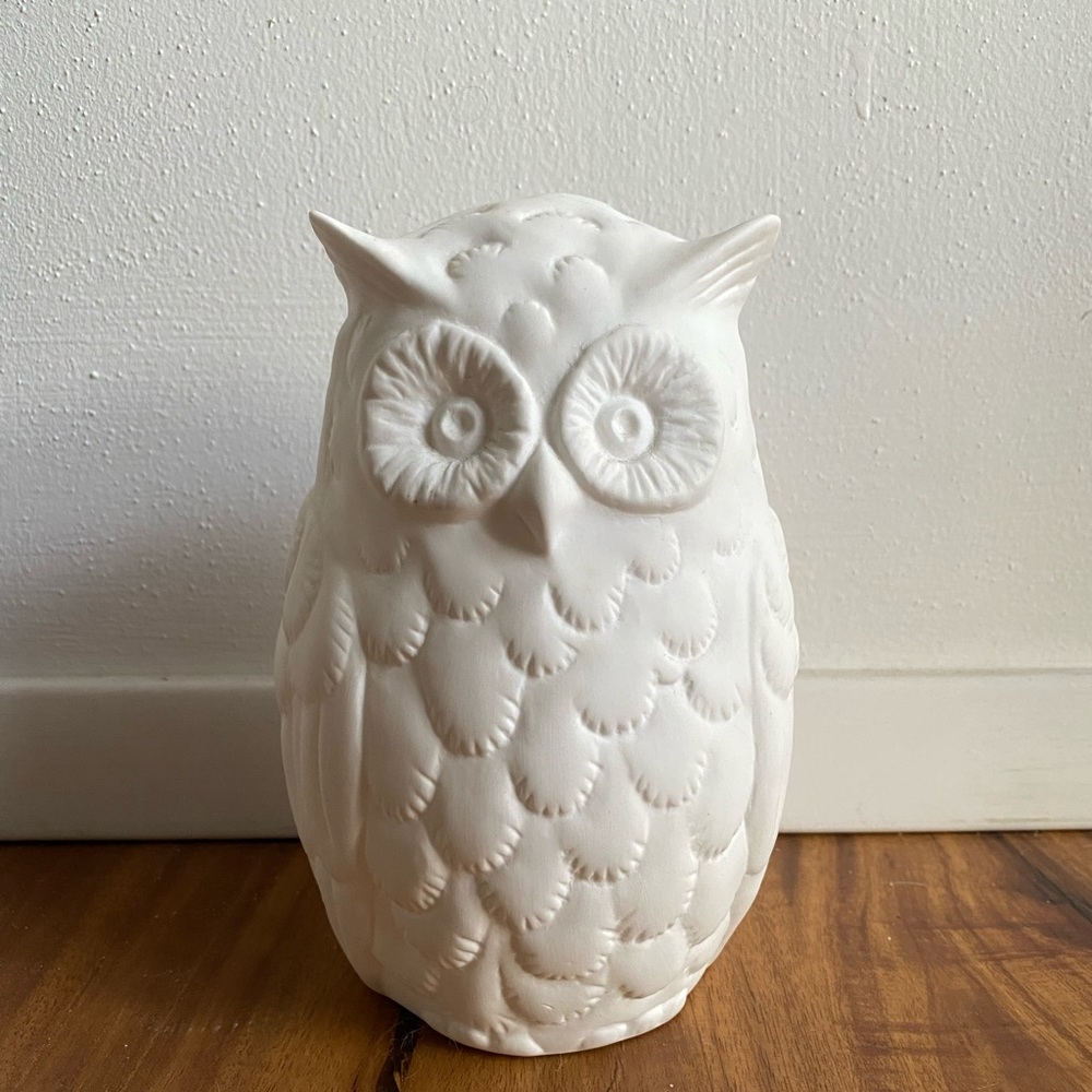 Roost modern porcelain owl tea light holder